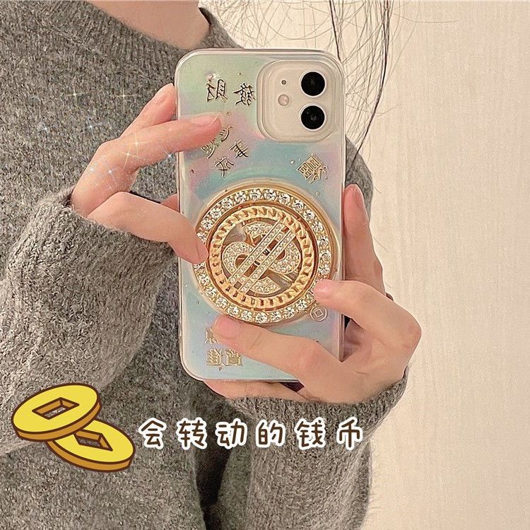 Ốp Điện Thoại Tpu Hình Đồng USD Có Thể Xoay DIY Cho iPhone 14 11 12pro Iphone13 Xsmax 7 8Ptpu