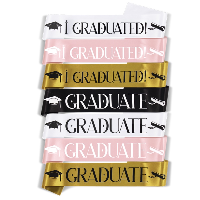 Dây Đeo Vai In Chữ I Graduated Dùng Trang Trí Tiệc Tốt Nghiệp