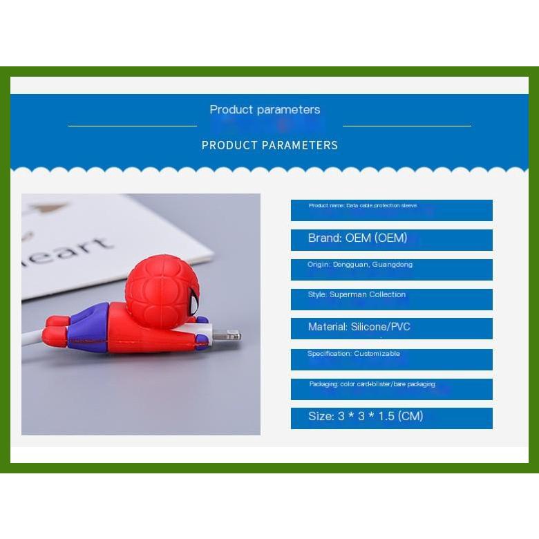 Phụ Kiện Bảo Vệ Đầu Cáp Sạc Bằng Silicon Hình Anh Hùng Hoạt Hình Ba Chiều Sáng Tạo Dễ Thương rdavn rdavn