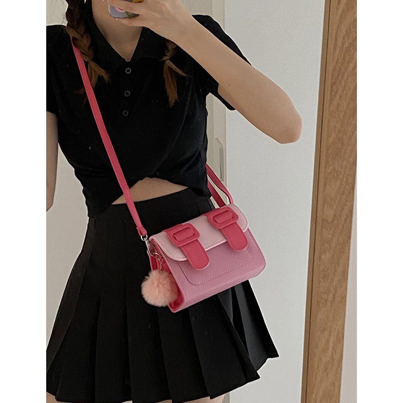 Túi Đựng Son Môi Hình Vuông Nhỏ Màu Sắc Tương Phản Thời Trang Cho Nữ