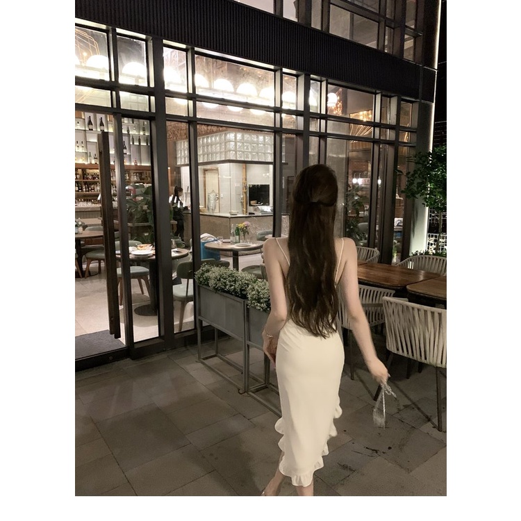 Đầm Đuôi Cá Dệt Kim Hai Dây Xẻ Tà Thời Trang Mùa Hè Cao Cấp Phong Cách Pháp Cho Nữ