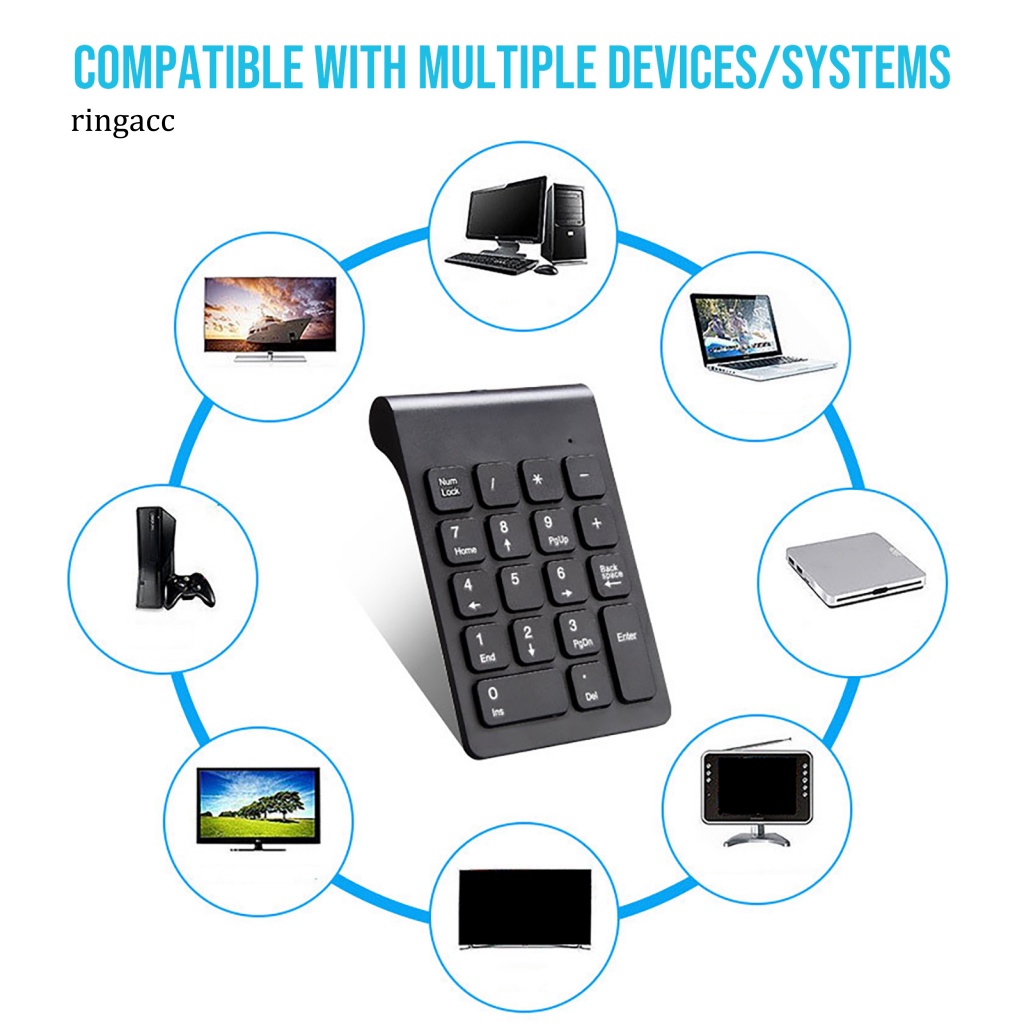 Bàn Phím Số 18 Phím Không Dây Mini Siêu Mỏng 2.4G RGA 268