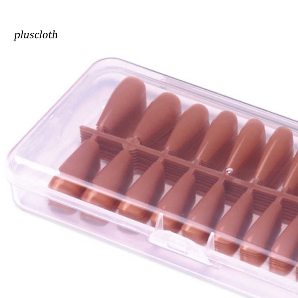 1 Bộ Móng Tay Giả Che Phủ Toàn Diện Đầu Dẹt Cho Nữ