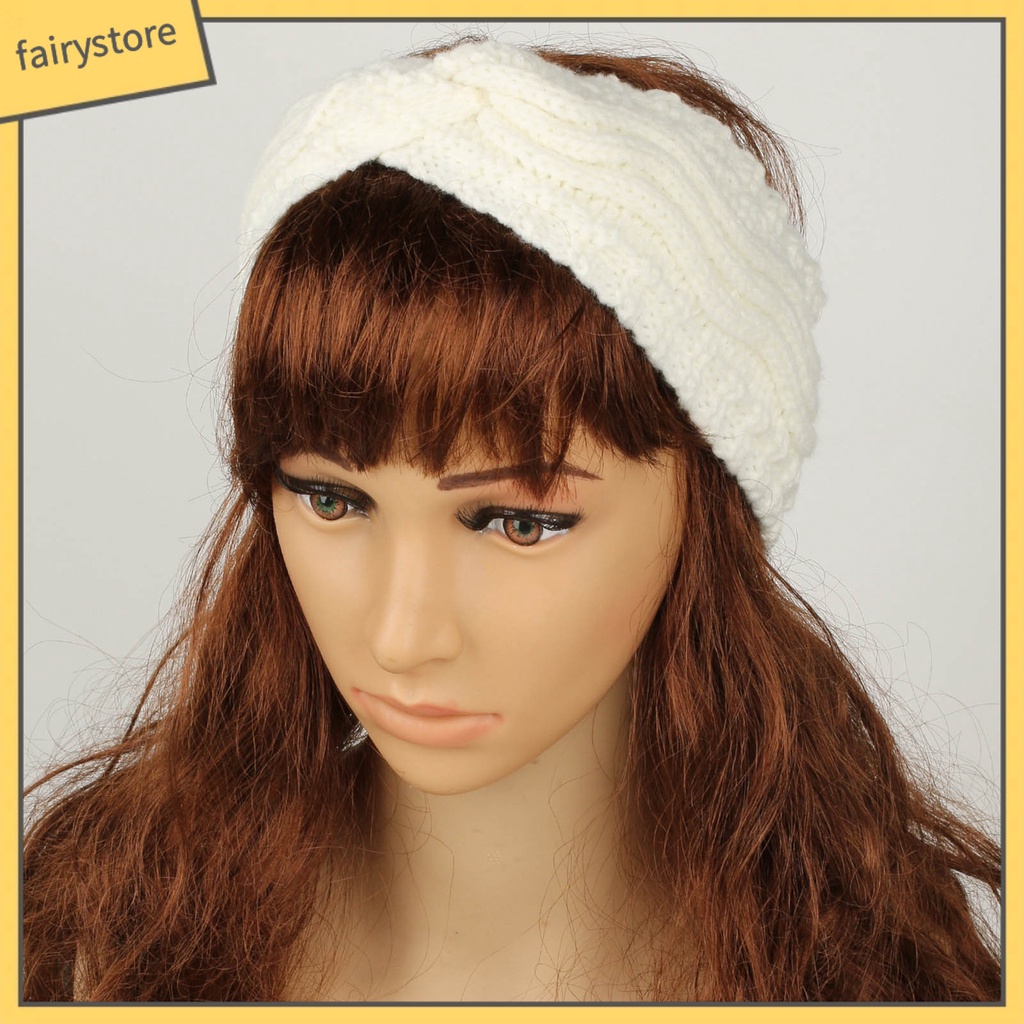 Băng Đô Cài Tóc Vải Lông Cừu Dày Dặn Co Giãn Màu Trơn Thắt Nút Dành Cho Nữ