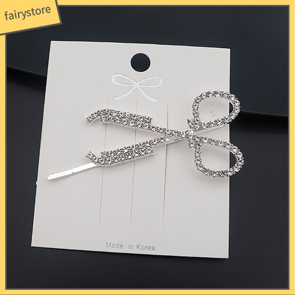 Set 2 Kẹp Tóc Hình Cây Kéo Đính Đá Thời Trang Cho Nữ