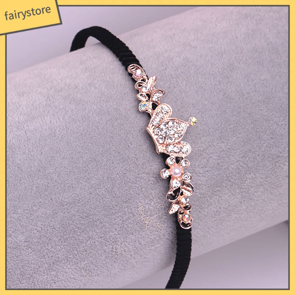 Băng Đô Cài Tóc Đính Đá Chống Trượt Phong Cách Thanh Lịch Dành Cho Nữ