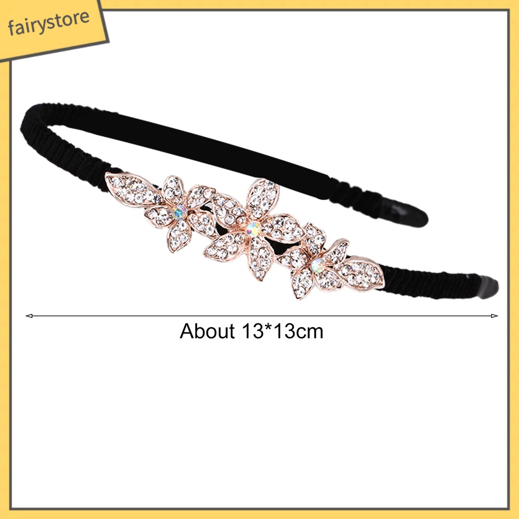 Băng Đô Cài Tóc Đính Đá Chống Trượt Phong Cách Thanh Lịch Dành Cho Nữ