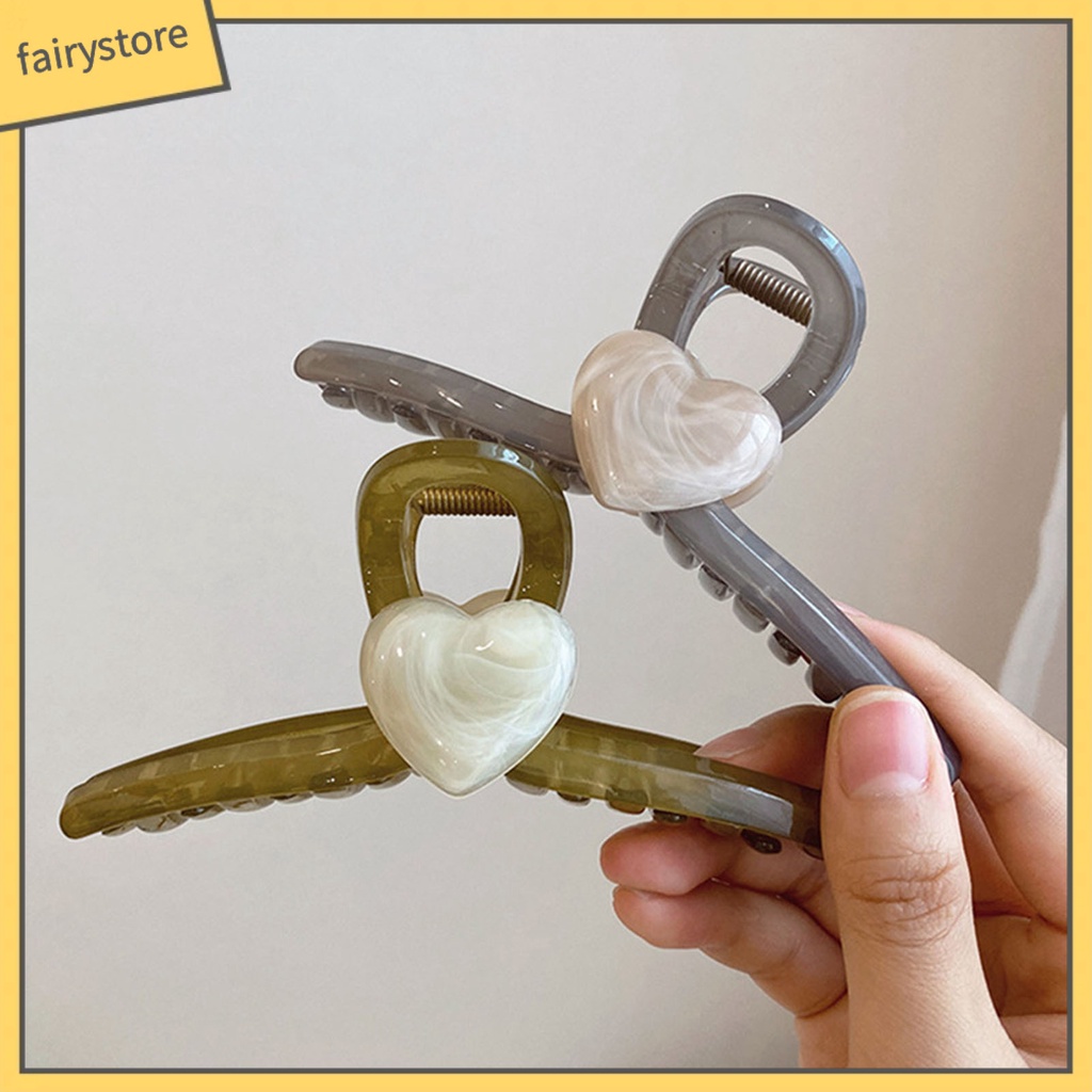 Kẹp Tóc Càng Cua Chống Trượt Hình Trái Tim Kích Thước Lớn Ổn Định Cho Nữ