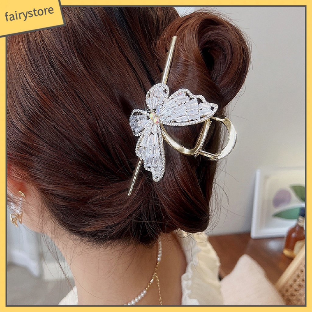 [FRO] Kẹp Tóc Có Răng Đính Đá Zirconia Mượt Mà Chống Biến Dạng Trang Trí Tóc Sáng Bóng Tinh Tế