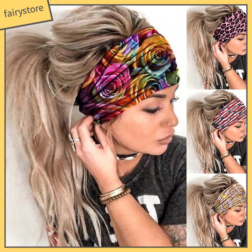 Băng Đô Thể Thao Bản Rộng Co Giãn 3D Cho Nữ