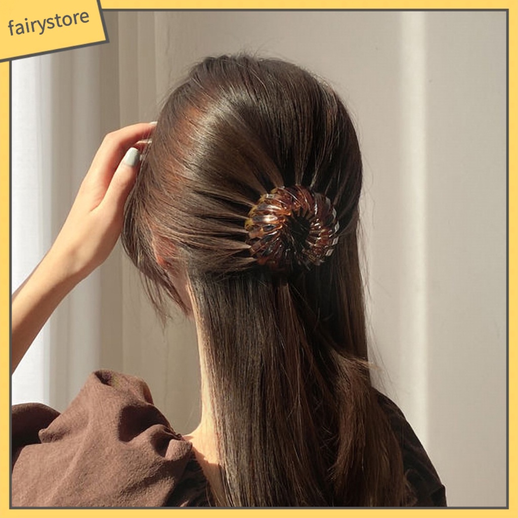 Dây Cột Tóc Co Giãn Họa Tiết Da Báo Phong Cách Retro Cho Nữ