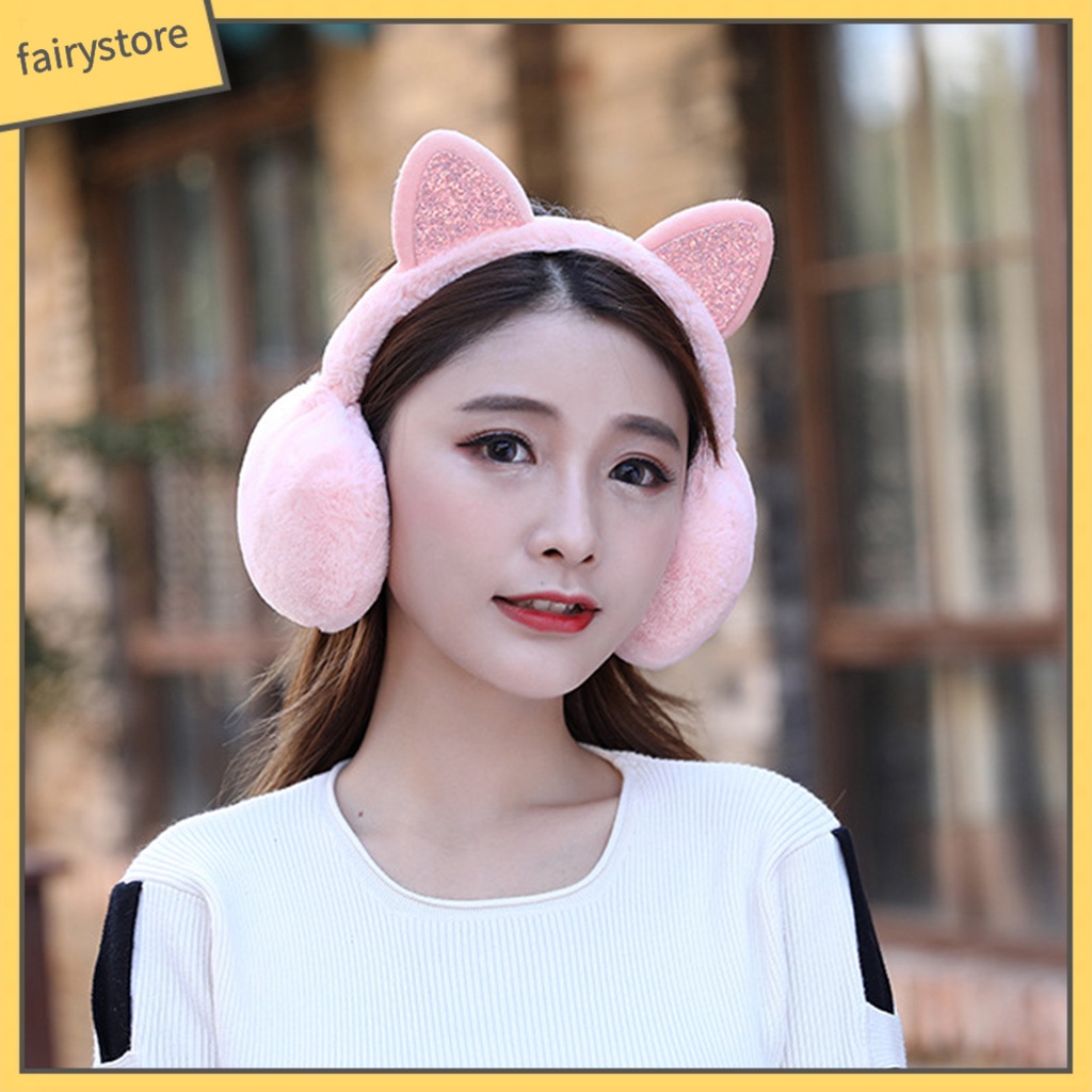 Chụp Tai Làm Ấm Tai Chống Gió Mùa Đông Đính Kim Sa Lấp Lánh