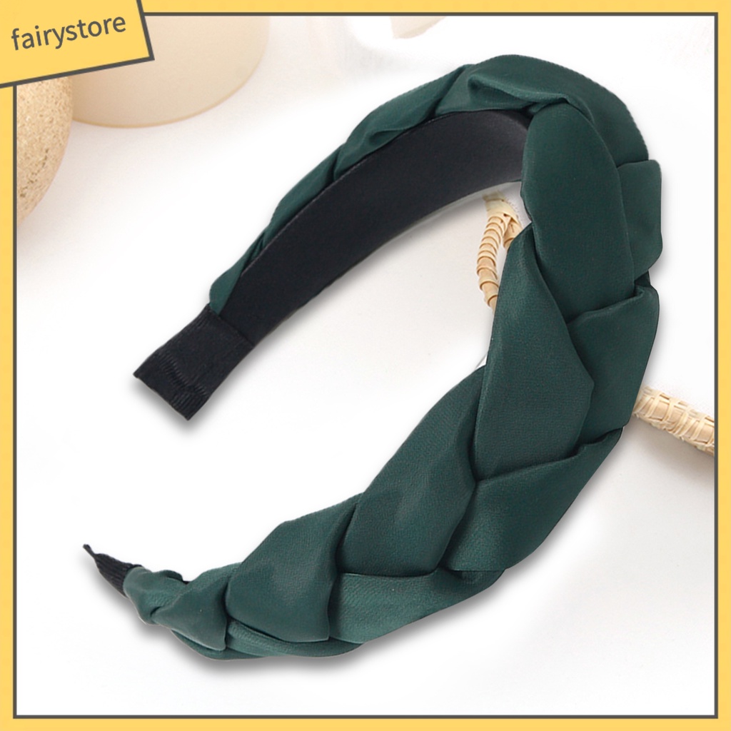 Băng Đô Cài Tóc Mềm Mại Co Giãn Chống Trượt Màu Trơn Thanh Lịch Dành Cho Nữ