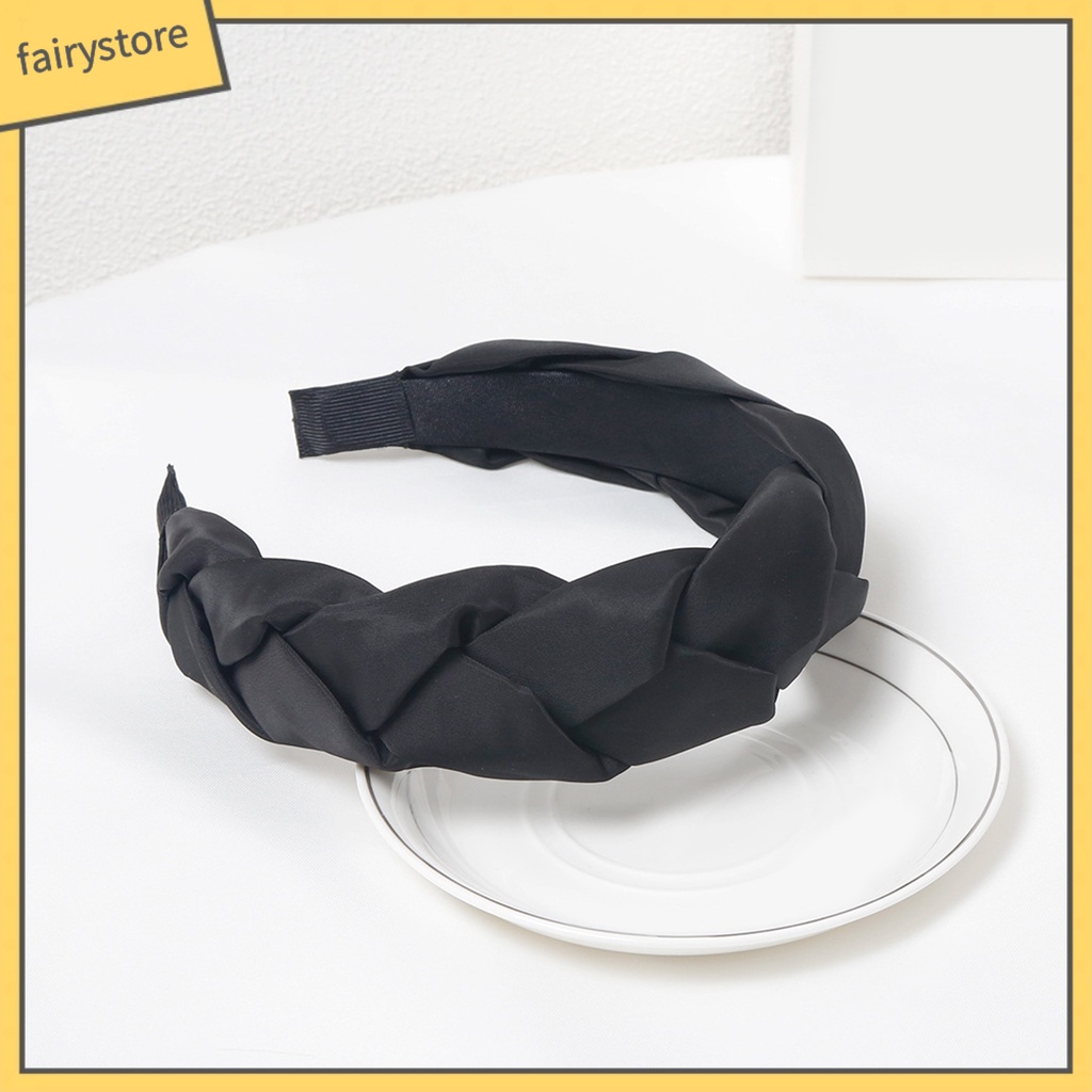 Băng Đô Cài Tóc Mềm Mại Co Giãn Chống Trượt Màu Trơn Thanh Lịch Dành Cho Nữ