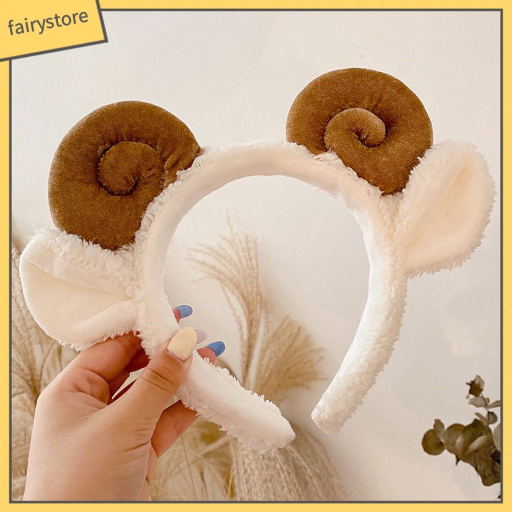 Băng Đô Cài Tóc Rửa Mặt Hình Tai Cừu Hoạt Hình Dễ Thương Cho Nữ