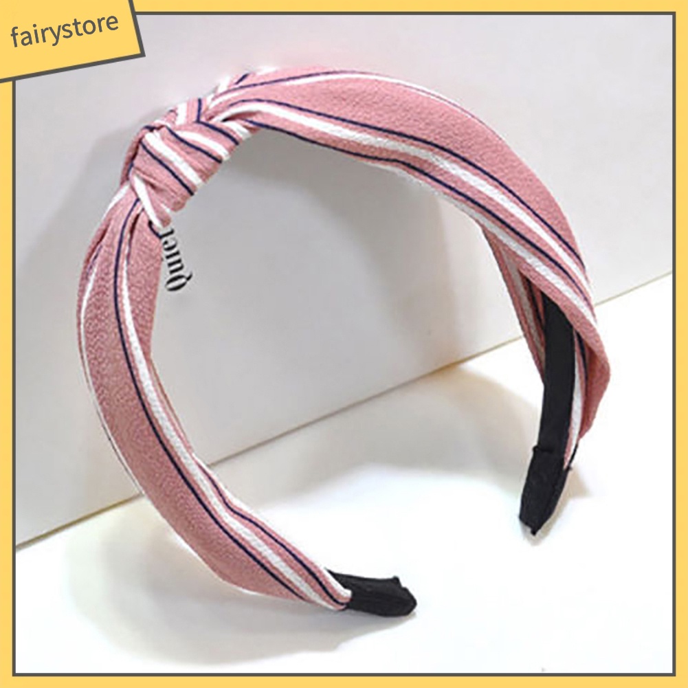 Băng Đô Thắt Nút Chéo Họa Tiết Hoa / Kẻ Sọc / Chấm Bi Thời Trang Cho Nữ