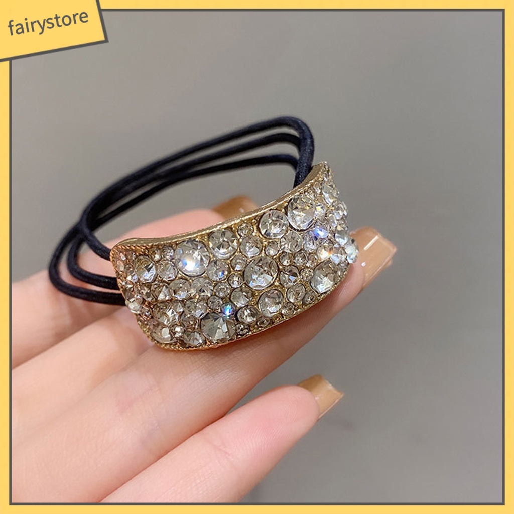 Dây Cột Tóc Co Giãn Nhiều Lớp Đính Đá Trang Trí Thanh Lịch