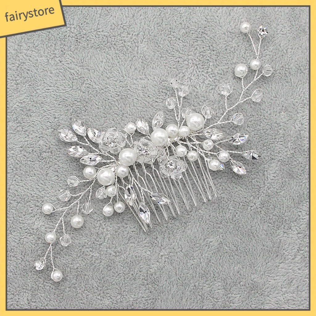 [FRO] Lược Cài Tóc Đính Ngọc Trai Giả Có Thể Tái Sử Dụng Nhiều Lần Trang Trí Đám Cưới