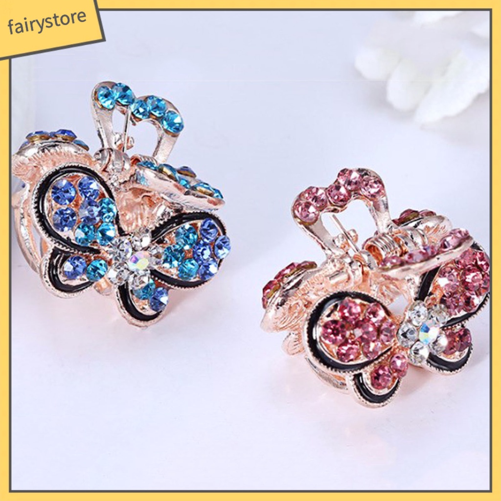 Kẹp Tóc Hình Hoa Bướm Đính Đá Lấp Lánh Cho Bé