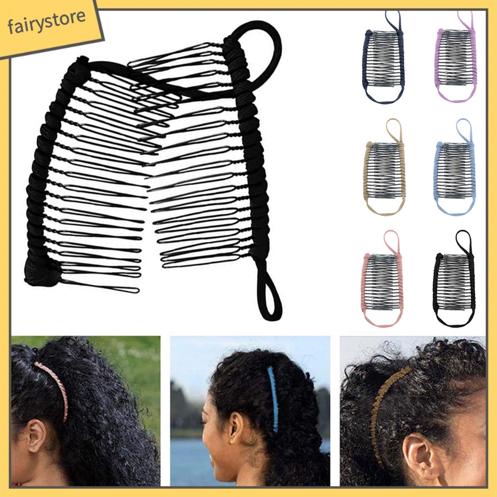 Giá Đỡ Lược Kẹp Tóc Hình Quả Chuối Chống Trượt Có Thể Kéo Dài Cho Nữ