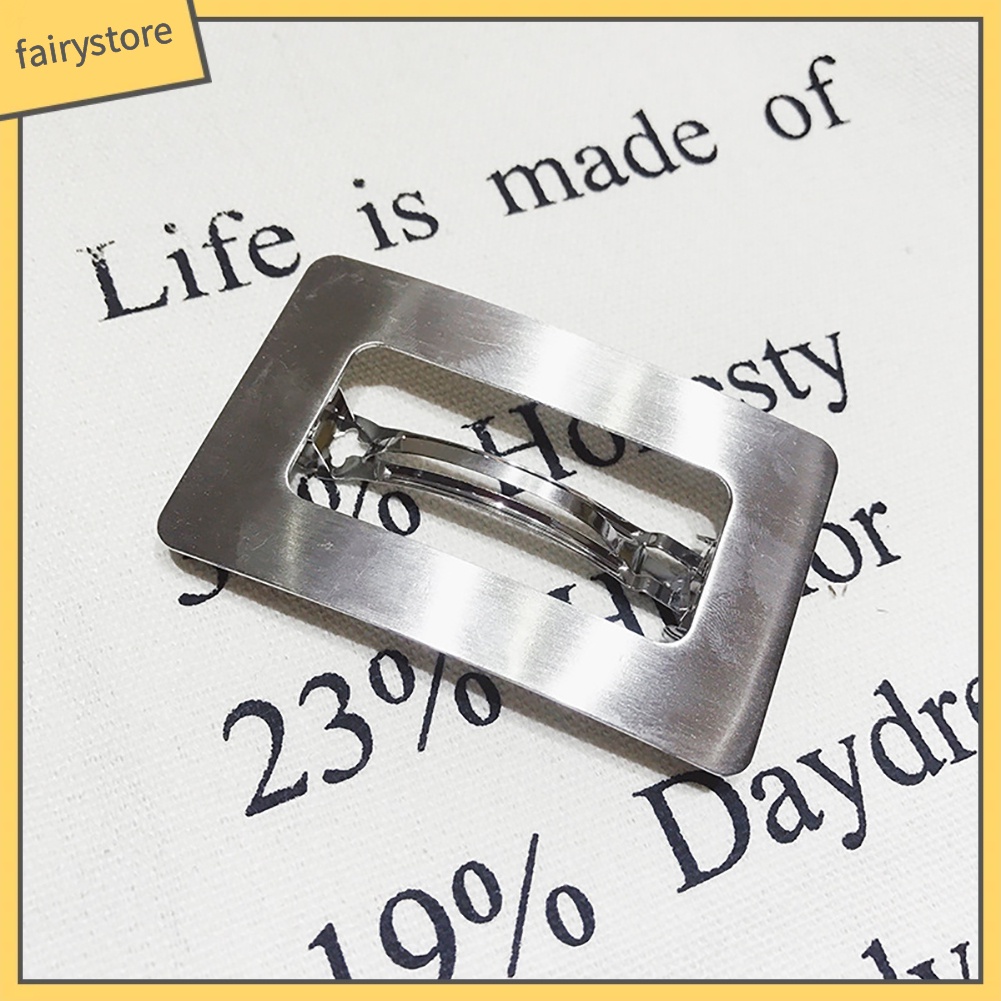 Kẹp Tóc Kim Loại Hình Chữ Nhật Rỗng Thời Trang Cho Nữ