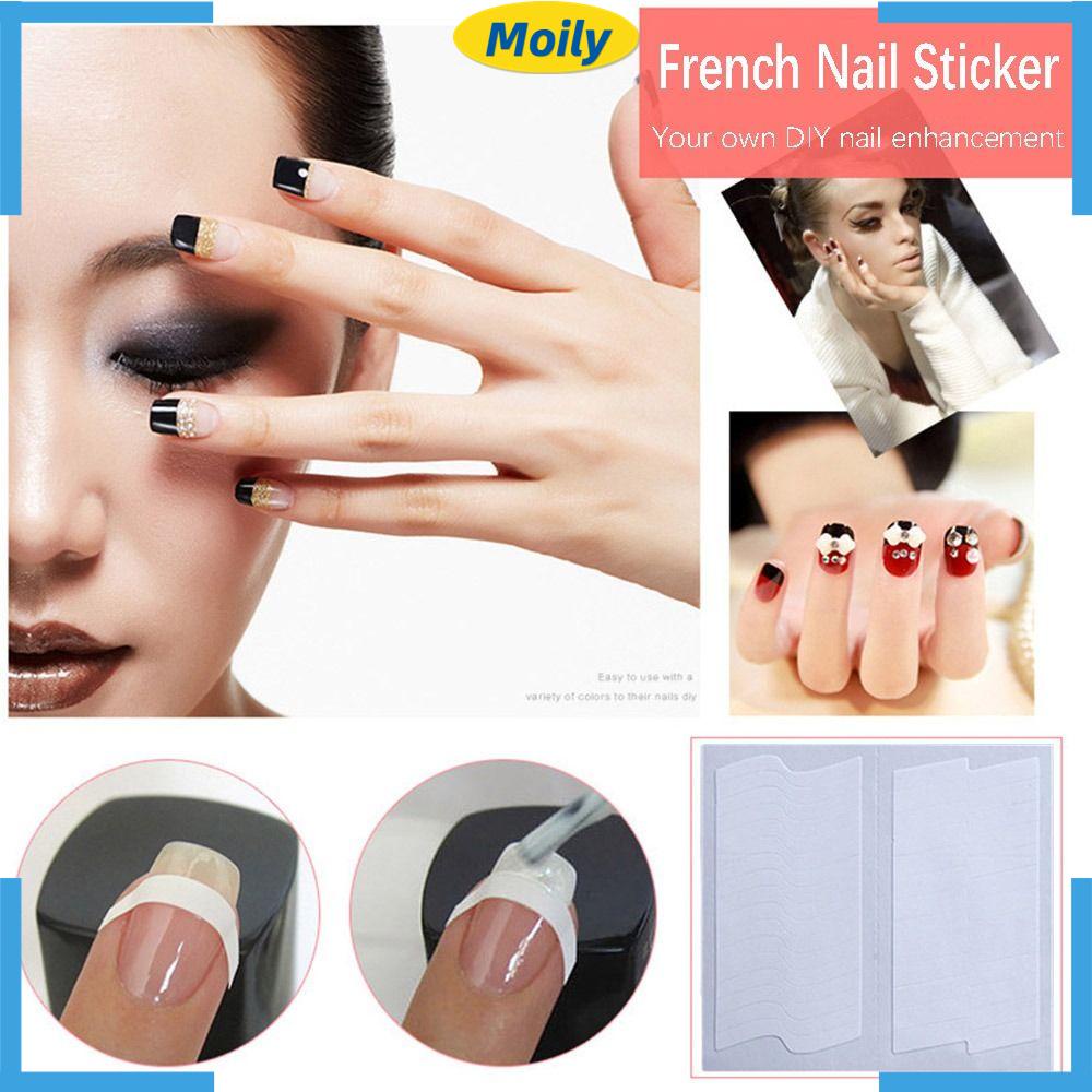 MOILYVN Bộ 50 Miếng Dán Móng Tay Tự Dính Hình Mặt Cười Dễ Sử Dụng