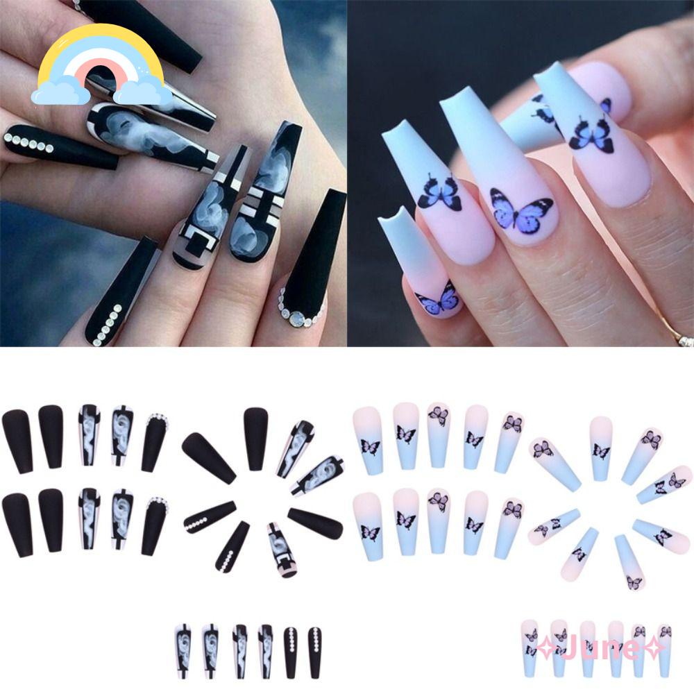 JUNE Móng Tay Giả Che Phủ Toàn Diện DIY Mới