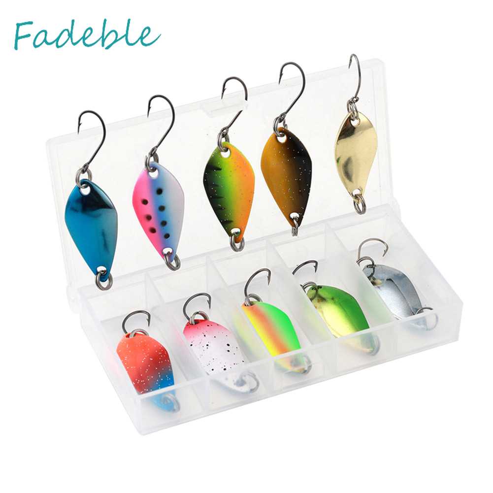 Set 10 Mồi Giả Nhử Cá Bằng Kim Loại Gắn Kèm Móc Câu Tiện Dụng