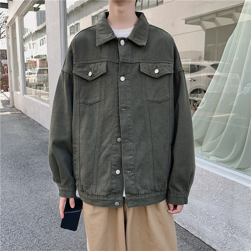 Áo Khoác Denim Dáng Rộng Thời Trang Hàn Quốc Cá Tính Cho Nam