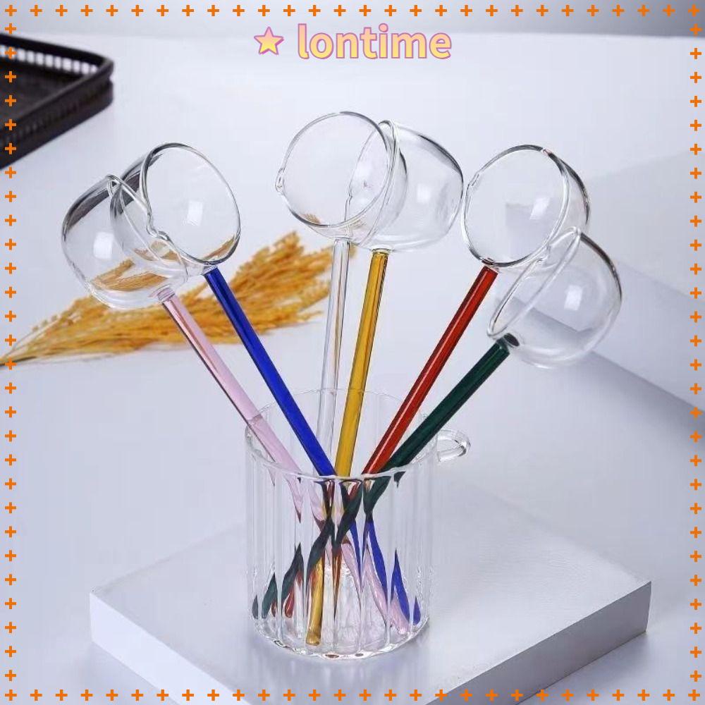 Muỗng Thủy Tinh Uống Cà Phê Nhiều Màu Chịu Nhiệt Độ Cao
