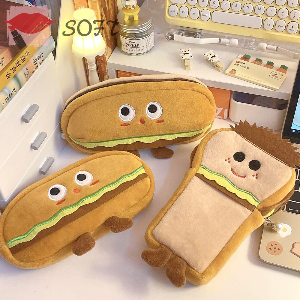 SOFTNESS Túi Đựng Bút Cỡ Lớn Họa Tiết Biểu Cảm Vui Nhộn Ốp