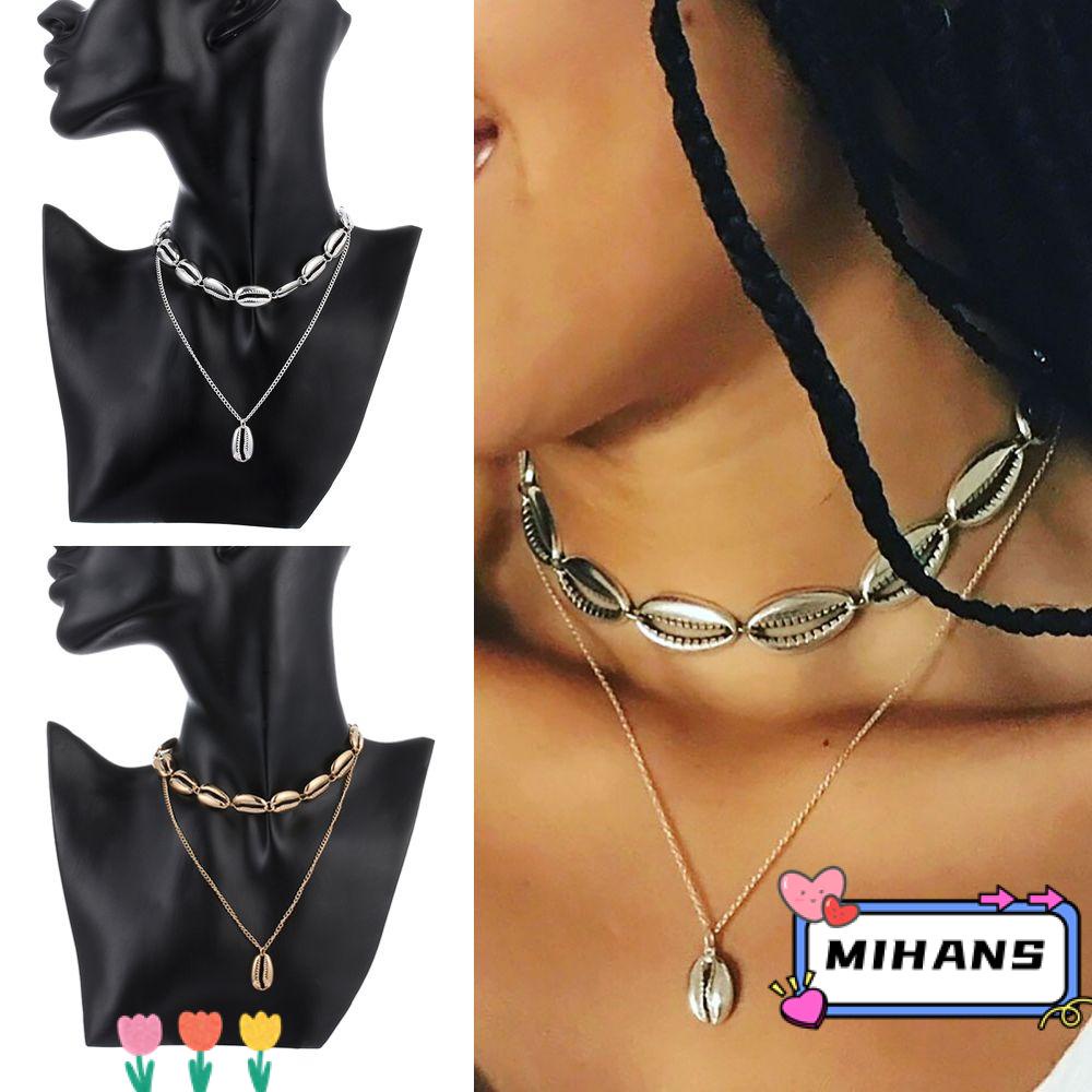 MIH Vòng cổ Mạ Vàng Nhiều Lớp Đính Vỏ Sò