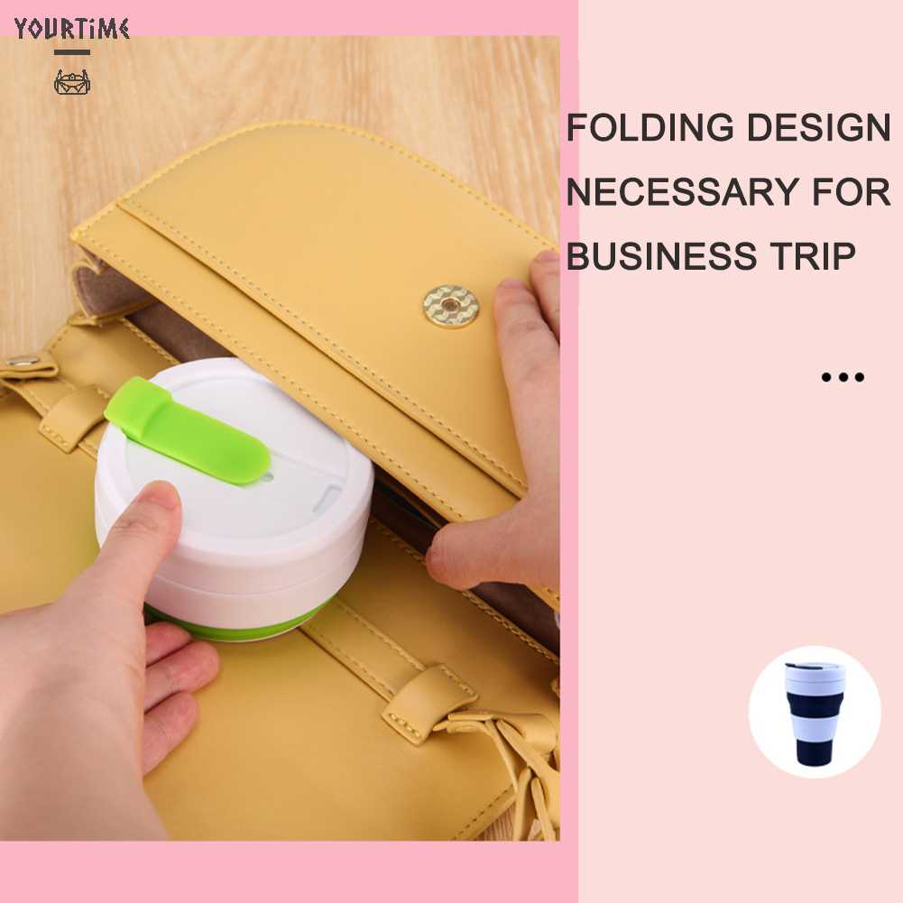 Cốc Uống Cà Phê 475ml Bằng Silicone Có Thể Tháo Rời Tiện Dụng Mang Theo Du Lịch