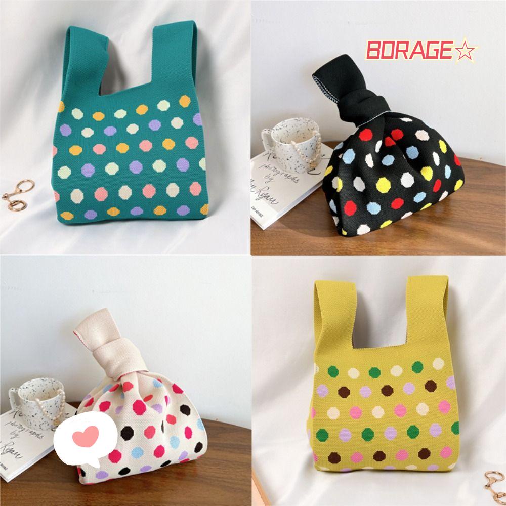 Túi Xách Đeo Vai Đan Len Họa Tiết Caro Thời Trang Cho Nữ