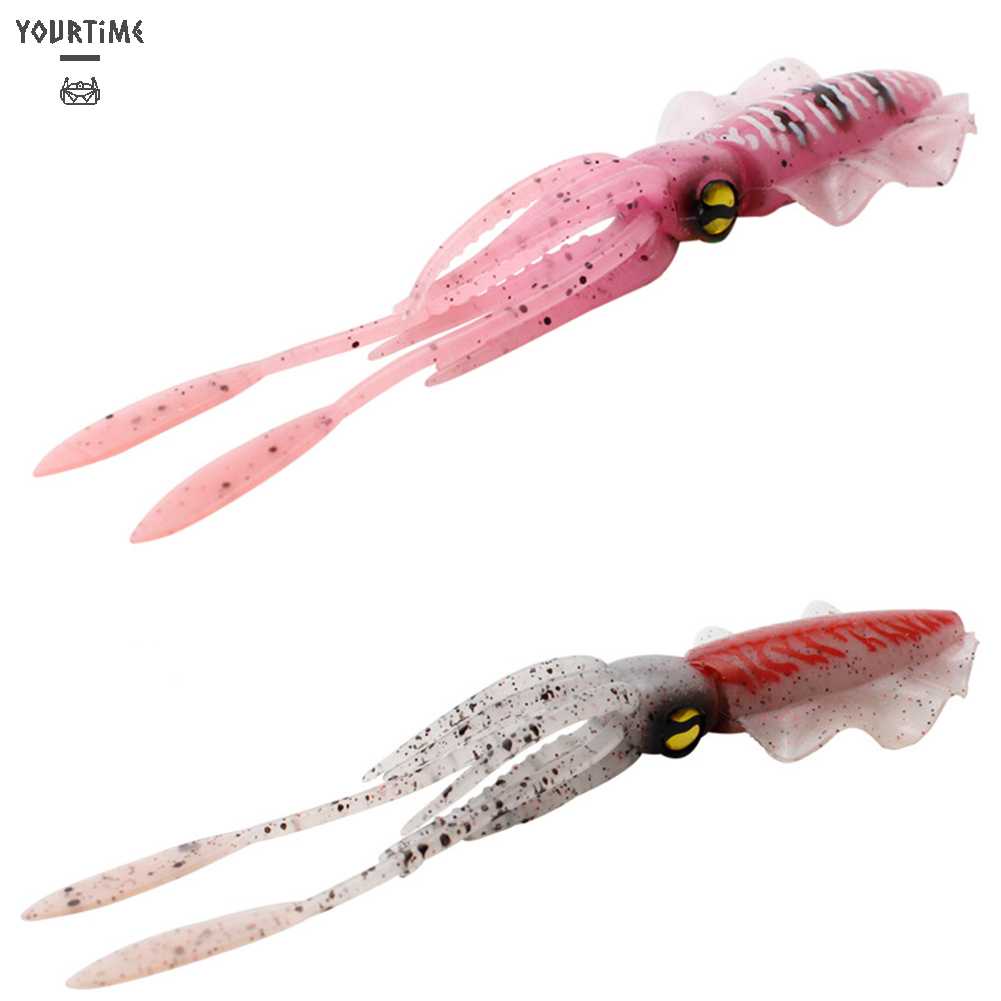 Mồi Câu Cá Giả Hình Bạch Tuộc 3D Phát Sáng 15cm Mềm