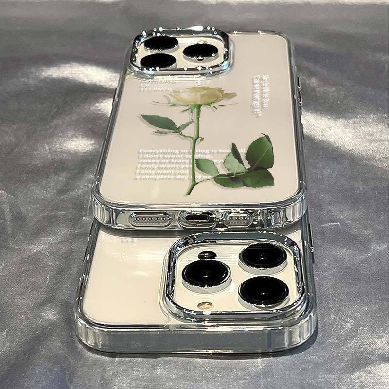 ✅Ốp Điện Thoại Mềm Chống Sốc Họa Tiết Hoa Hồng 13In Cho iPhone12 7plus max14pro 8 11 / C84R