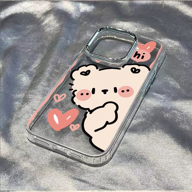 ✅Ốp Điện Thoại Dẻo Họa Tiết Chú Gấu Dễ Thương Chống Sốc Cho iPhone12 11 8 1314proins7 6KDY