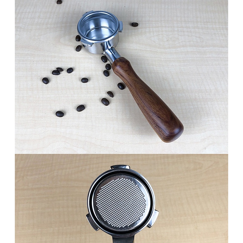 Giá Đỡ Bộ Lọc Cà Phê Bằng Thép Không Gỉ 54MM Tay Cầm Gỗ Chuyên Nghiệp