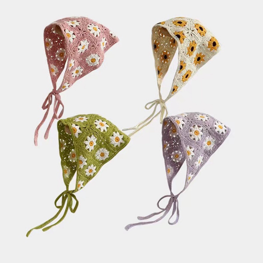 Khăn Choàng Cổ Dệt Kim Hình Tam Giác Khoét Rỗng Phong Cách Hàn Quốc 6 Màu Tùy Chọn Dùng Làm Đạo Cụ Chụp Ảnh Cho Nữ