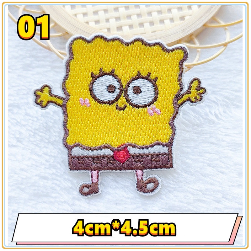 ✿ Miếng Dán Tự Dính Hình SpongeBob Dễ Thương Cho Bé ✿ 1 Miếng Dán Ủi Quần Áo Hình Nhân Vật Hoạt Hình Ngộ Nghĩnh