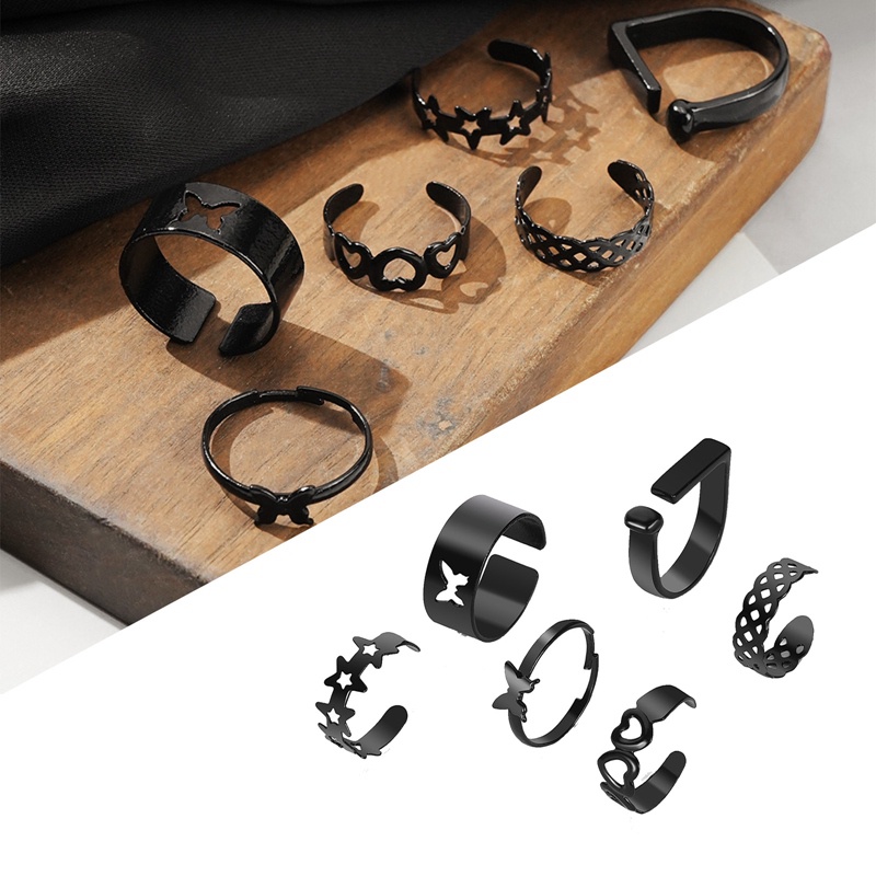 Ygt Set 6 Nhẫn Kim Loại Đơn Giản Thời Trang Cho Nữ