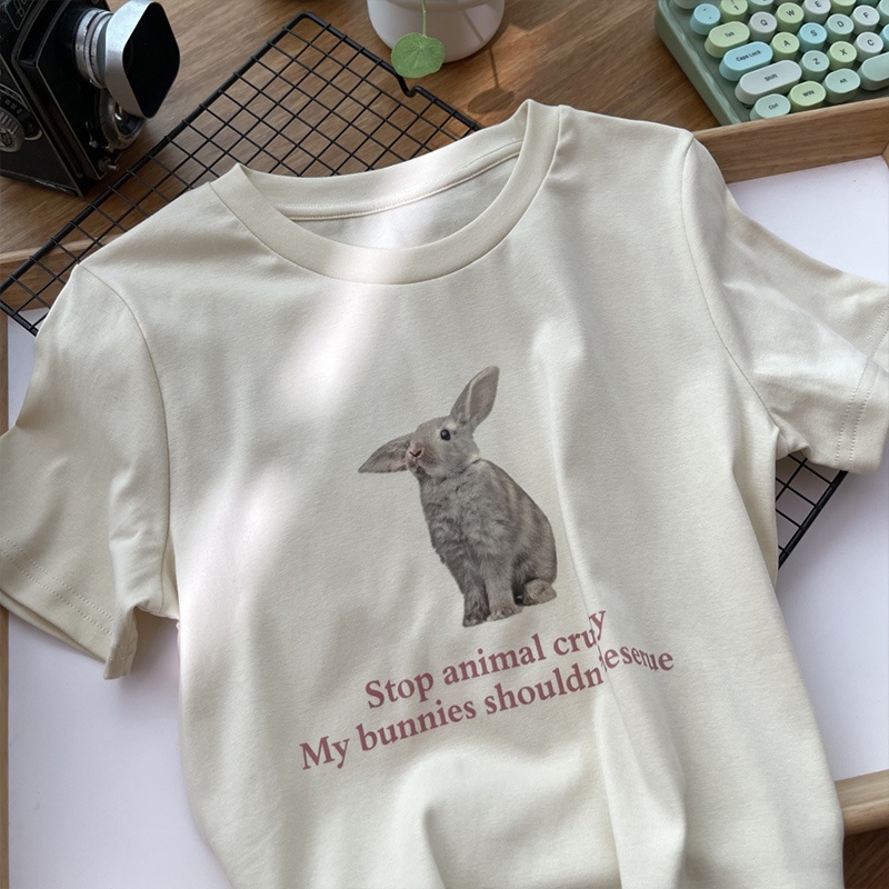 Áo Thun Tay Ngắn Cổ Tròn In Hình Thời Trang Mùa Hè Mới Cho Nữ