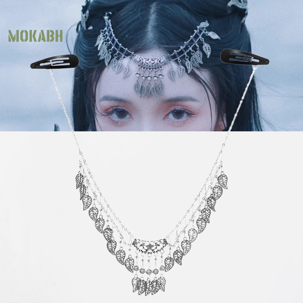 Kẹp Tóc Hình Chuỗi Xích Hai Lớp Phong Cách Bohemia Cho Nữ