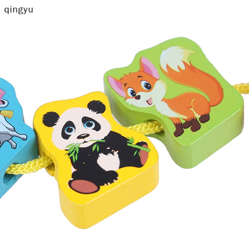 Qingyu Set 24 Đồ Chơi Xỏ Hạt diy Hình Động Vật / Trái Cây