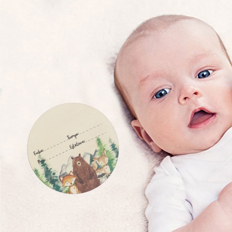 Bộ 6 Thẻ Đánh Dấu Cột Mốc Phát Triển Sinh Nhật Hai Mặt Dành Cho Em Bé