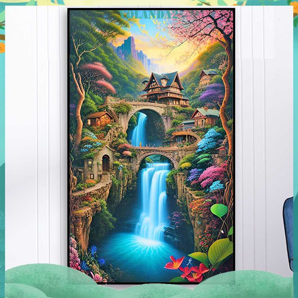 Tranh Đính Đá Kim Cương Toàn Bộ 5D DIY Hình Thác Nước