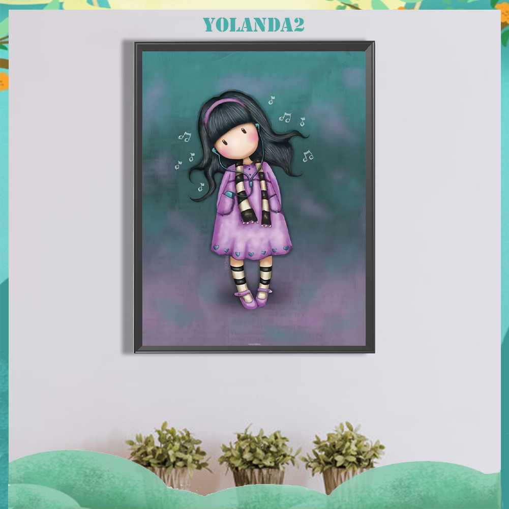 Tranh Đính Đá Kim Cương Toàn Bộ 5D DIY Hình Vẽ Cô Gái Trang Trí Nhà Cửa