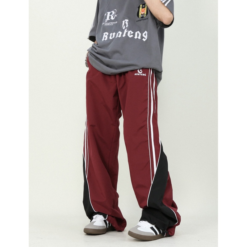 Quần Dài Thể Thao Dáng Rộng Phối Màu Sắc Bắt Mắt Phong Cách Retro