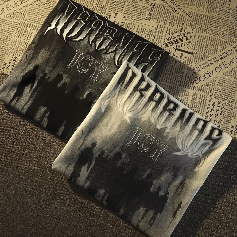 Jhzc Áo Thun Dáng Rộng Phong Cách hip hop Đường Phố Âu Mỹ Thời Trang Mùa Hè Cho Nam