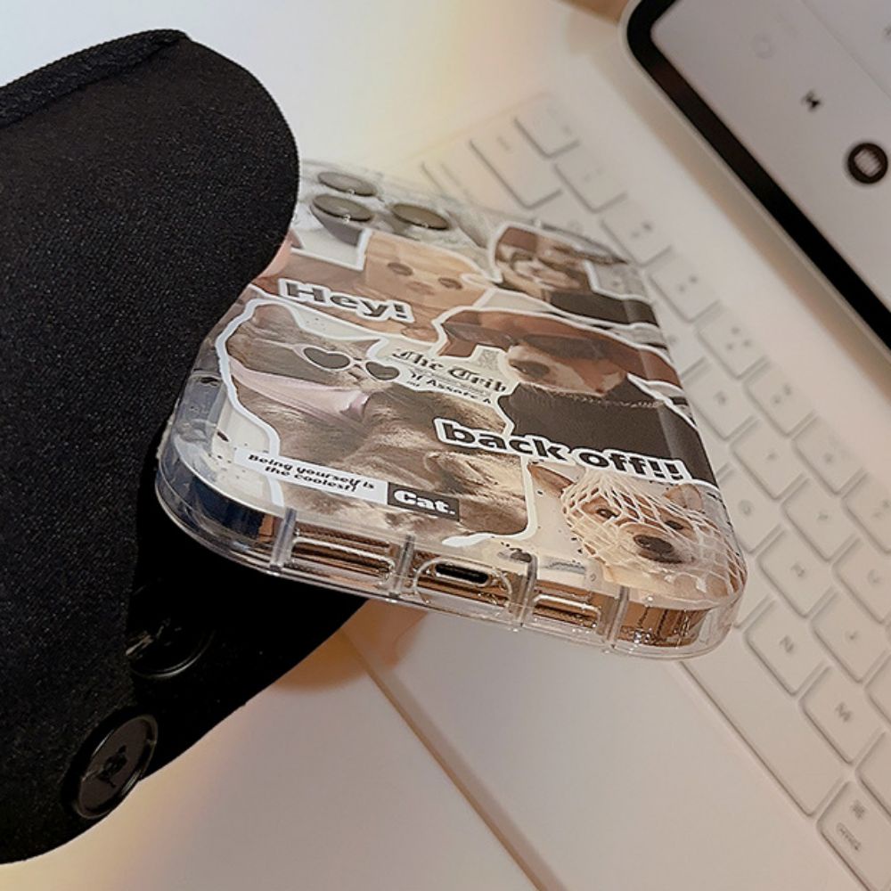 Ốp Điện Thoại TPU Mềm Chống Rơi Họa Tiết Cún Mèo Hoạt Hình Kiểu Retro Cho IPhone 11 14 13 12 Pro Max